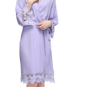 Rayon Cotton Lace Robe