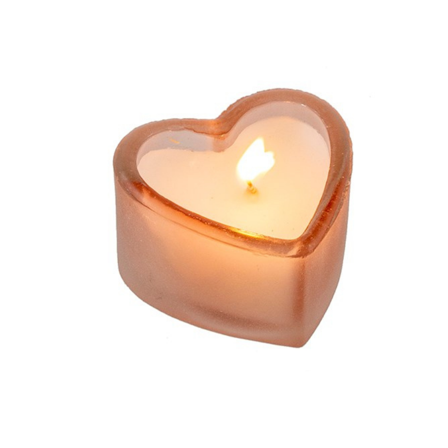 Sweetheart Heart Shaped Orange Bloom Candle